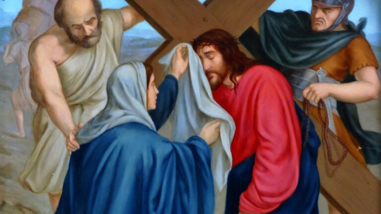 Św. Weronika ociera twarz Jezusowi